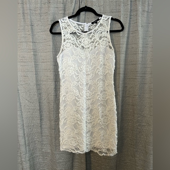 Ambiance Dresses & Skirts - Ambiance White Lace Overlay Dress